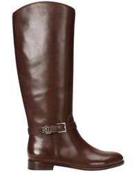Ralph Lauren - Bota De Montar Brooke De Piel Bruñida - Lyst