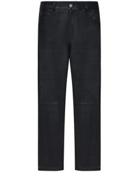 Franzese Collection - Broeken ,Zwart ,Leer Zwarte Leren Pantalon - Lyst