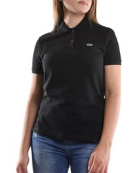 Lacoste - Tops ,Zwart ,Katoen Polo T-Shirt - Lyst