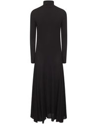 Alaïa - Uitlopende Zwarte Jurk Met Hartuitsnijding - Lyst