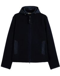 Aspesi - Jassen ,Blauw ,Wol Blauwe Wollen Jas Met Nylon Voering - Lyst