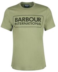 Barbour - Tops ,Groen ,Katoen Essentiële Grote Logo Motor T-Shirt - Lyst