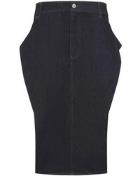 Jacquemus - Rokken ,Blauw ,Denim La Jupe Triangle De-Nîmes A-Line Denim Midi Rok - Lyst