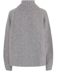 Allude - Truien & Vesten ,Grijs ,Wol Cashmere En Zijden Trui - Lyst