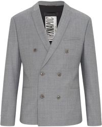 DRYKORN - Jassen ,Grijs ,Wol Stretch Wool-Mix Grijze Blazer - Lyst