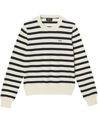 A.P.C. - Truien & Vesten ,Veelkleurig ,Katoen Gestreept Off- Shirt - Lyst