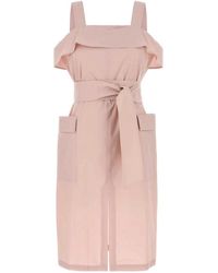 Weekend by Maxmara - Kleedjes ,Roze ,Katoen Arte 1234 Midi Katoenen Poplin Jurk - Lyst
