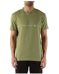 Calvin Klein - Baumwoll logo t-shirt rundhals kurzarm - Lyst