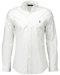 Ralph Lauren - Zeitloses weißes slim fit polo hemd mit klassischem kragen - Lyst