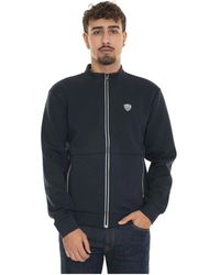 EA7 - Contrast Zip Sweatshirt Met Zijlogo - Lyst
