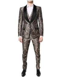 Dolce & Gabbana - Jacquard Single Breasted 3 Piece Suit - Lyst
