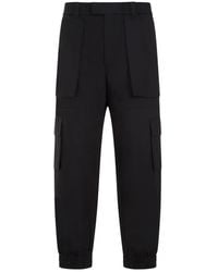 McQueen - Cargo Pants With Elastic Waist And Oversized Pockets - Lyst
