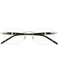 Montblanc - Brillen Mb0346 O 001 Zwart Goud/transparant Heren - Lyst