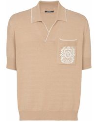 Balmain - Écusson Geborduurde Knit Polo - Lyst