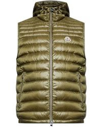 Moncler - Jassen ,Groen ,Leer Donsvest - Lyst