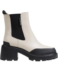 Tommy Hilfiger - Schoenen ,Leer Leren Enkellaarsjes Slip-On - Lyst