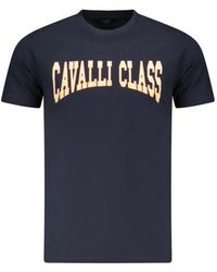 Roberto Cavalli - Tops ,Blauw ,Katoen Blauw Katoen T-Shirt - Lyst