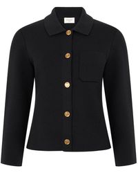 Saint Laurent - Truien & Vesten ,Zwart ,Wol Polo Cardigan - Lyst