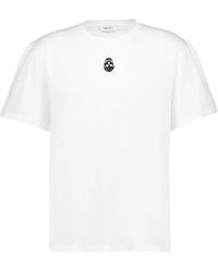 McQueen - Wit Skull Katoenen T-Shirt - Lyst