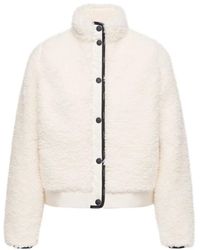 Moncler - Jassen ,Wit ,Nepbont Nepbont & Shearling Jas - Lyst
