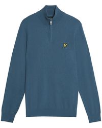 Lyle & Scott - Mid Knits Cotton Merino Quarter Zip Jumper - Lyst