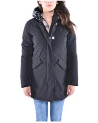 Woolrich - Jassen ,Zwart ,Polyester Arctische Parka Met Urban Touch Stof - Lyst