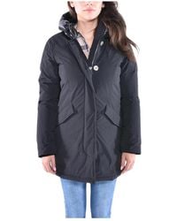 Woolrich - Jassen ,Zwart ,Polyester Arctische Parka Met Urban Touch Stof - Lyst