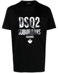 DSquared² - T-shirt con stampa logo foglia d'acero - Lyst