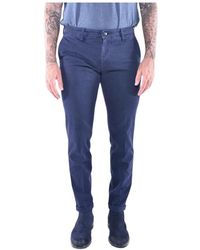 Re-hash - Broeken ,Blauw ,Leer Tijdloze Elegantie Met Mucha Chino Broek - Lyst