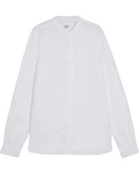 Aspesi - Overhemden ,Wit ,Linnen Koreaanse Kraag Lichtgewicht Linnen Shirt - Lyst