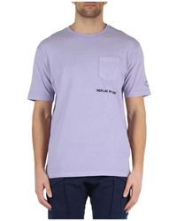 Replay - Baumwoll t-shirt mit fronttasche - Lyst