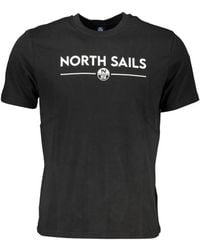 North Sails - Tops ,Zwart ,Katoen Zwart Katoen Print Logo T-Shirt - Lyst