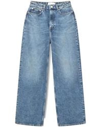 Samsøe & Samsøe - Jeans ,Blauw ,Katoen Wijde Pijp Biologische Katoen Jeans - Lyst