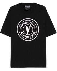 Versace Jeans Couture - Schwarzes t-shirt mit rundhalsausschnitt - Lyst