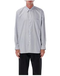 Comme des Garçons - Overhemden ,Wit ,Katoen Gestreept Overhemd Wit Blauw Verticale Strepen - Lyst