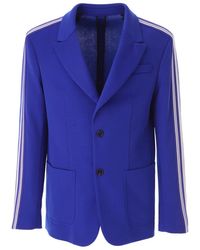 MSGM - Jassen ,Blauw ,Katoen Stripes Jacket - Lyst