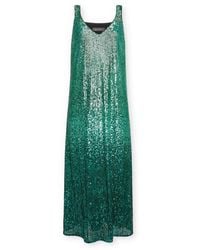 Elena Miro - Langes Kleid, Vollständig Mit Pailletten Bestickt - Lyst