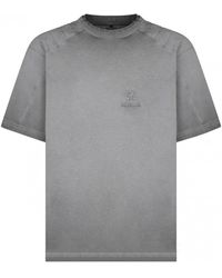 Premiata - Dunkelgraues t-shirt mit logo-stickerei - Lyst