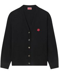 KENZO - Truien & Vesten ,Zwart ,Wol Boke Flower Cardigan - Lyst