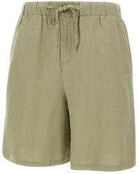 Sun 68 - Korte Broeken ,Groen ,Linnen Linnen Shorts Met Trekkoord - Lyst