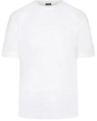 Kiton - Tops ,Wit ,Katoen T-Shirt Met Ronde Hals - Lyst