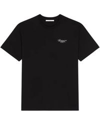 Givenchy - Tops ,Zwart ,Katoen Katoenen T-Shirt Met Logo Stempelprint - Lyst