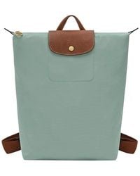Longchamp - Grüner Rucksack Mit Klappe Und Druckknopf - Lyst