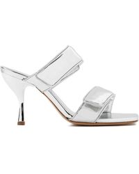 Gia Borghini - Metallische leder sandalen aw23 - Lyst