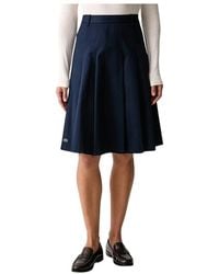 Lacoste - Rokken ,Blauw ,Katoen Geplooide Midirok - Lyst