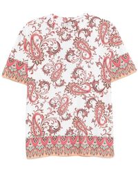 Etro - T-Shirt Met Paisley Print - Lyst