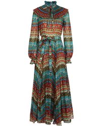 La DoubleJ - Kleedjes ,Groen ,Polyester Nefertiti Midi Jurk - Lyst