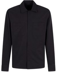 Herno - Overhemden ,Blauw ,Seer-Crease Shirt - Lyst