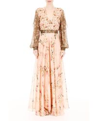 Alberta Ferretti Floral-printed Dress - Roze