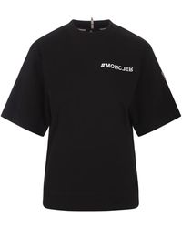 Moncler - Schwarzes t-shirt für stadt und draußen - Lyst